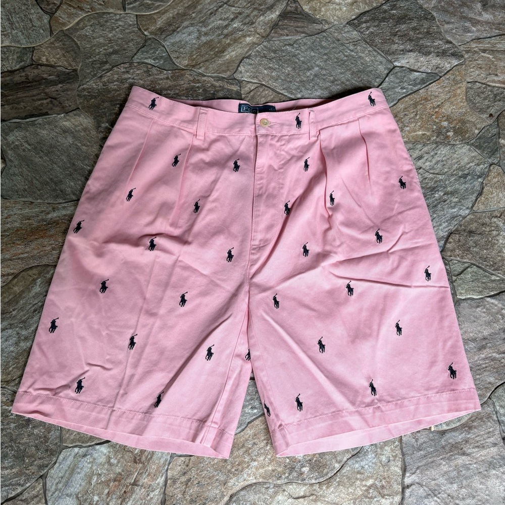 Polo by Ralph Lauren Light Pink Embroidered Shorts